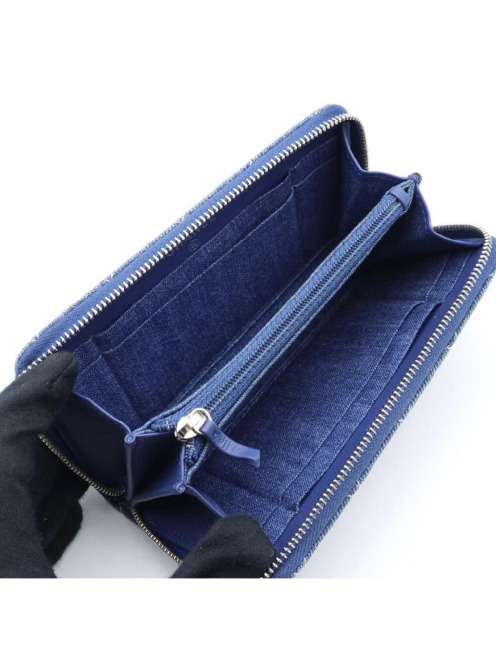 Chanel Quilted Denim Compact Zip Wallet - Picture 2 of 10